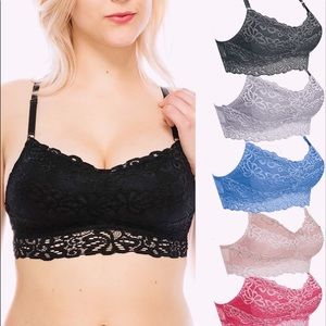 Brand New! Multi-Pack Floral Lace Padded Bralettes